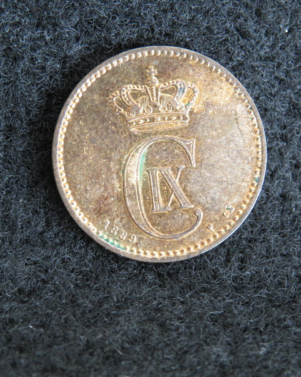 Denmark 1889 2 Ore Almost Uncirculated Cleaned?